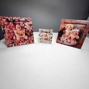 Anne Geddes Lot Of 3 Framed Art Multi-color Baby Photography Nursery Collectible
